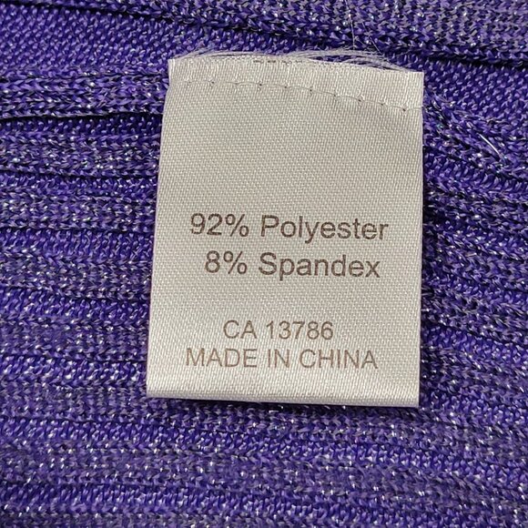 𝅺PURPLE Glitter Open Front Asymmetrical Cardigan One Size - Picture 7 of 12